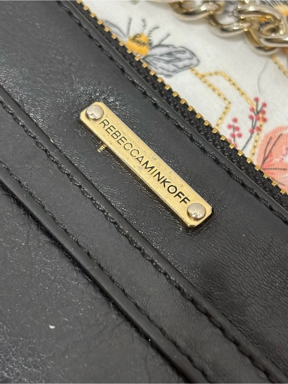 Black Leather Chain Strap Crossbody Bag